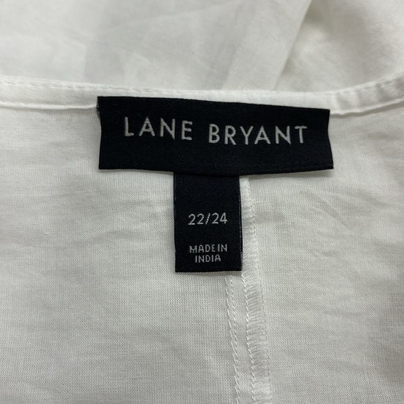 Lane Bryant NWT White Tie-Front Embroidered Eyelet Overpiece Top 22/24 - Picture 9 of 14